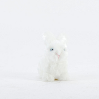 Lapin Léon blanc peluche pour enfant et naissance, La Pelucherie 