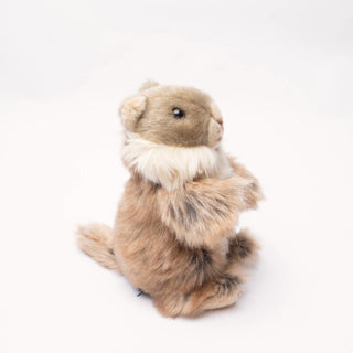 Peluche marmotte toute douce, vue de profil, luxe, boutique France, La Pelucherie