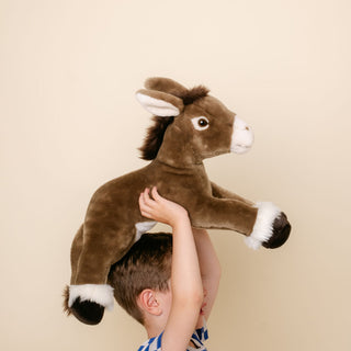 Grande peluche âne, cousue main, La Pelucherie
