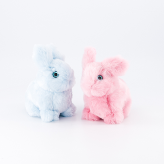 Lapin peluche rose bleu pour enfant, La Pelucherie 
