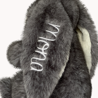 oreille brodée lapin Ernest gris