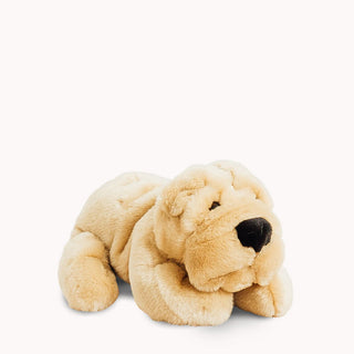 Hector le chien, peluche cousue main, vue de profil, La Pelucherie