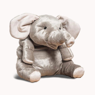 Animal gris, éléphant de la savane, grande peluche, lavable en machine, marque française, La Pelucherie