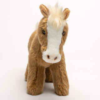 Ma peluche Cheval Henri, vue de face avec une belle crinière, La Pelucherie 