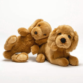 Duo de cockers marron en peluche, jouets en peluche, lavable en machine, conçu en France, La Pelucherie